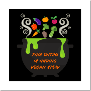 Funny Halloween Vegan Witch Stew Posters and Art